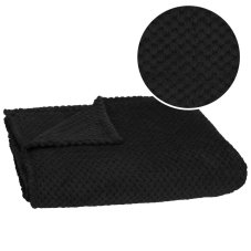 Kétoldalas plüss takaró Warm - 200x220cm - fekete