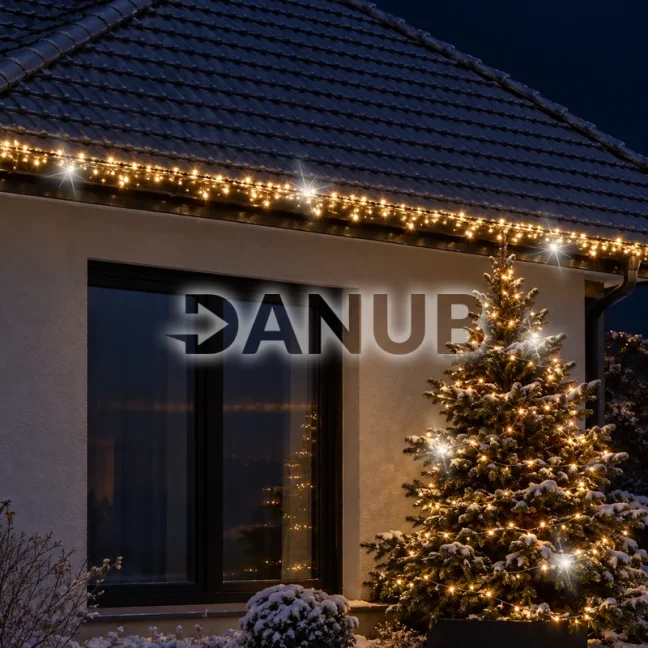 Svetelná reťaz vonkajšia 150 m, 3000 LED, teplá biela, flash studená biela