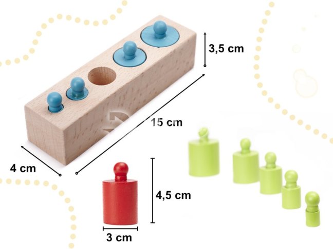 Farebné montessori drevené závažia