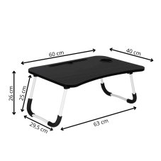 Skladací stolík pod notebook - čierny