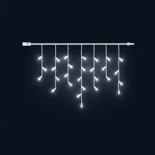 Světelný závěs Premium 3 m, 50 LED, studená bílá, bílý kabel, IP44