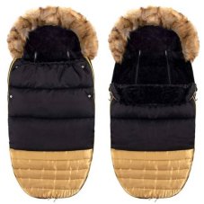 Luxury Babazsák szőrmével 4in1  - Fekete - arany