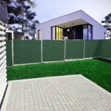 Tieniace plotové pásky a klipy (20ks) - PVC - 35m x 19cm - 450 g/m2 - tmavozelená